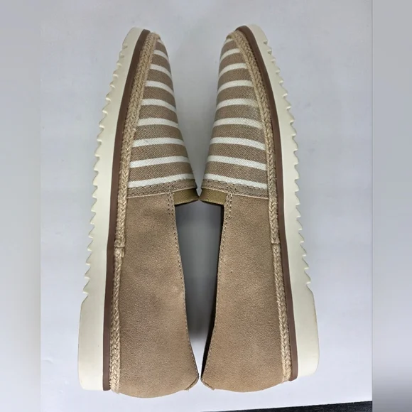 Clarks Serena Paige Womens Slip-Ons Loafers Beige Sand Suede Striped Size 11M - Picture 12 of 16